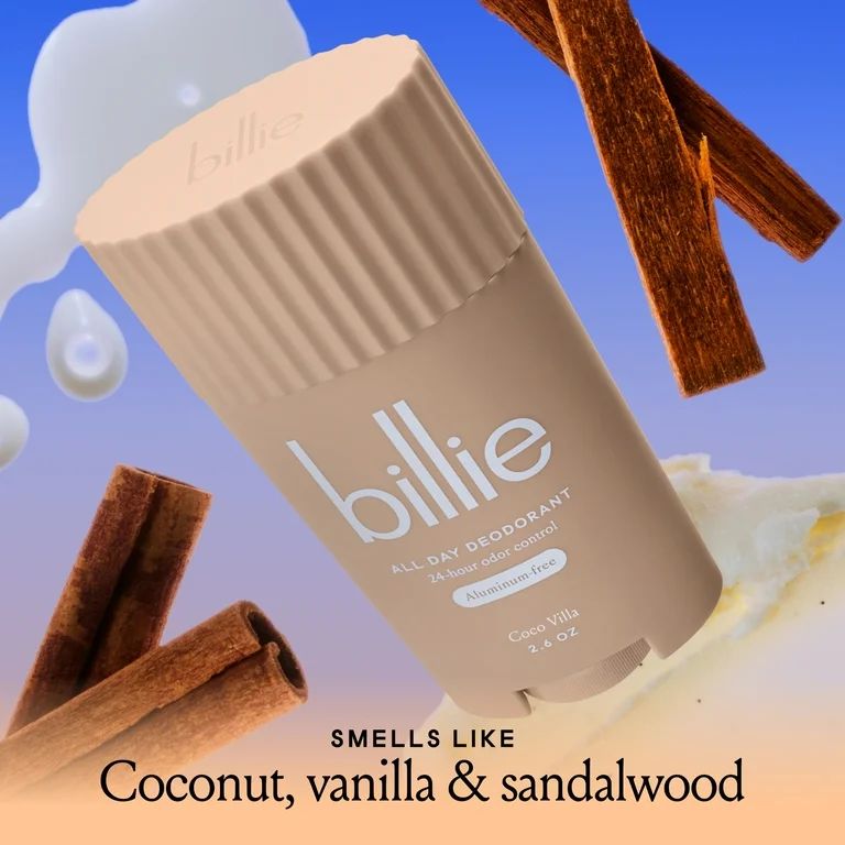 Billie All Day Womens Deodorant Stick, 2.6 oz, Coco Villa Scent, 24 Hour Odor Control, Aluminum F... | Walmart (US)