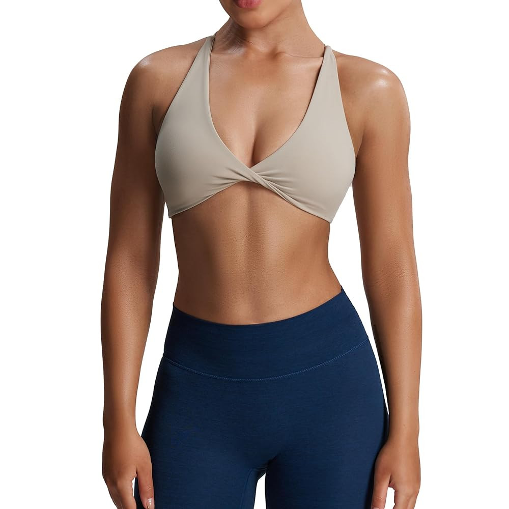 Aoxjox Women's Workout Sports Bras Fitness Sienna Low Impact Bra Yoga Crop Tank | Amazon (US)