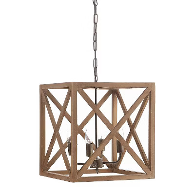 Metal/Wood Chandelier Natural - 3R Studios | Target