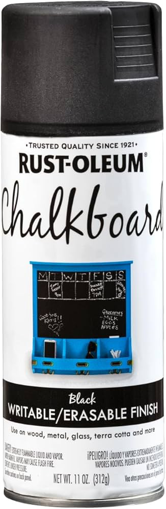 Rust-Oleum 1913830 Chalkboard Spray Paint, 11 oz, Black | Amazon (US)