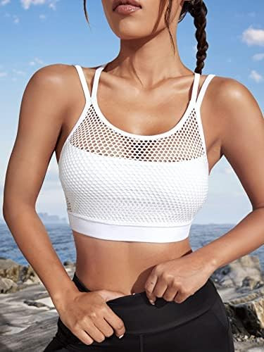 Neeno Hollow Out Crisscross Back Cami Sports Bra (Color : White, Size : Large) | Amazon (US)