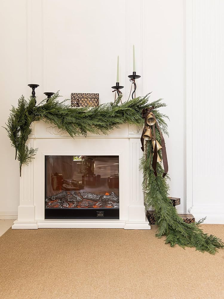 9ft Handmade Christmas Garland,Artificial Cypress Cedar Pine Greenery Seasonal Garland for Christ... | Amazon (CA)