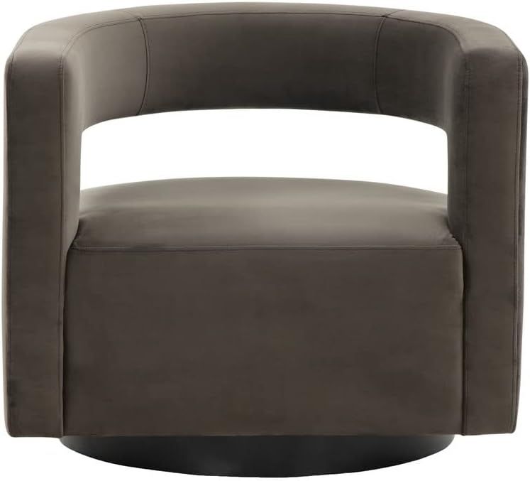 Safavieh Couture Home Collection Edgar Dark Grey Velvet Upholstered Swivel Living Room Vanity Bed... | Amazon (US)