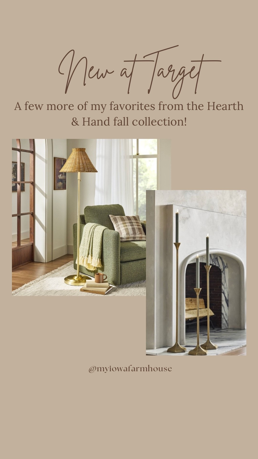 These floor taperbrass candlestick holders and this rattan floor lamp are two more of my favorites from the Hearth & Hand fall collection! 

#LTKSeasonal #LTKHome #LTKStyleTip