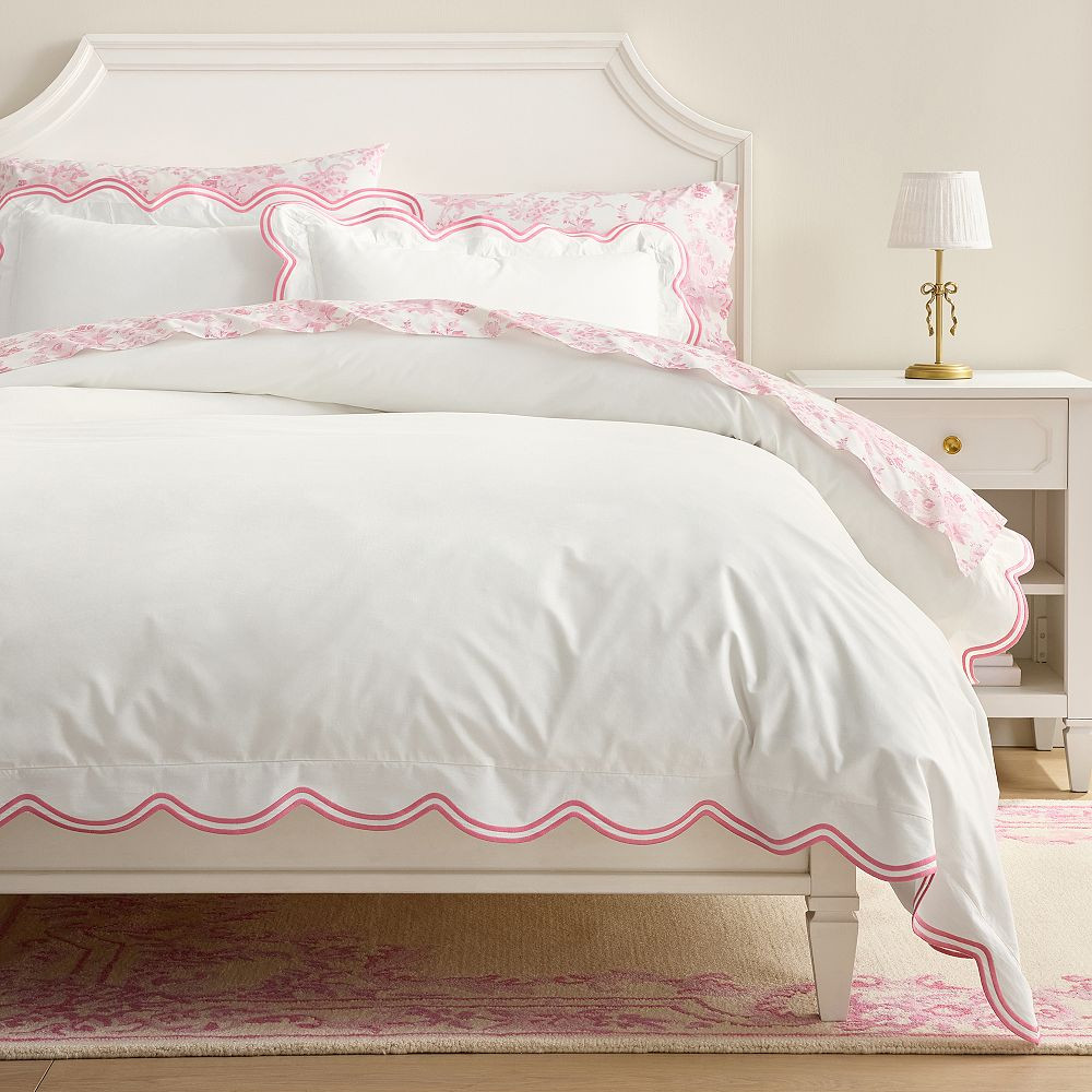 LoveShackFancy Embroidered Scallop Duvet Cover | Pottery Barn Teen