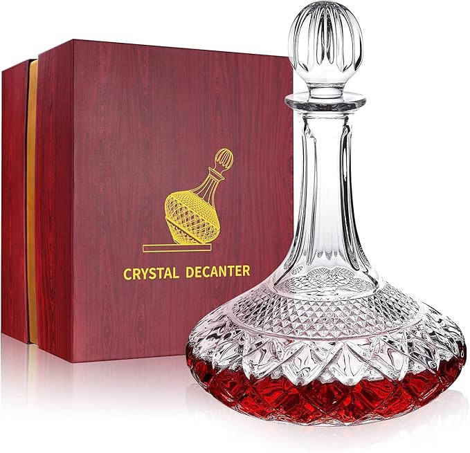 50oz Wine Decanter Crystal Bottle for Wine with Stopper- Top Red Wine Decanter Carafe Bottle with... | Amazon (US)