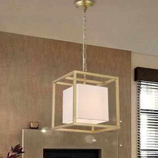 Warehouse of Tiffany Lussa 1-Light Square Gold Pendant 17671 | The Home Depot