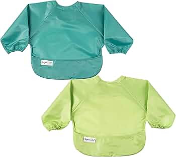 Tiny Twinkle Mess Proof Baby Bib, 2 Pack Long Sleeve Bib Outfit, Waterproof Bibs for Toddlers, Ma... | Amazon (US)