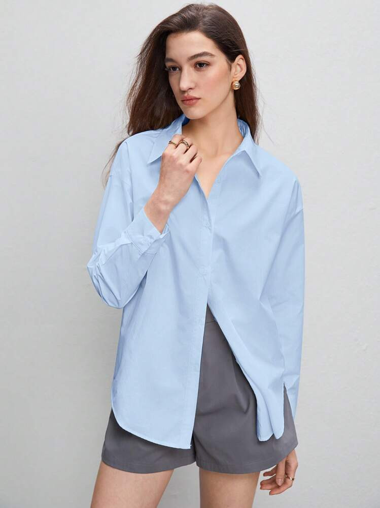Camisa Celeste  | SHEIN
