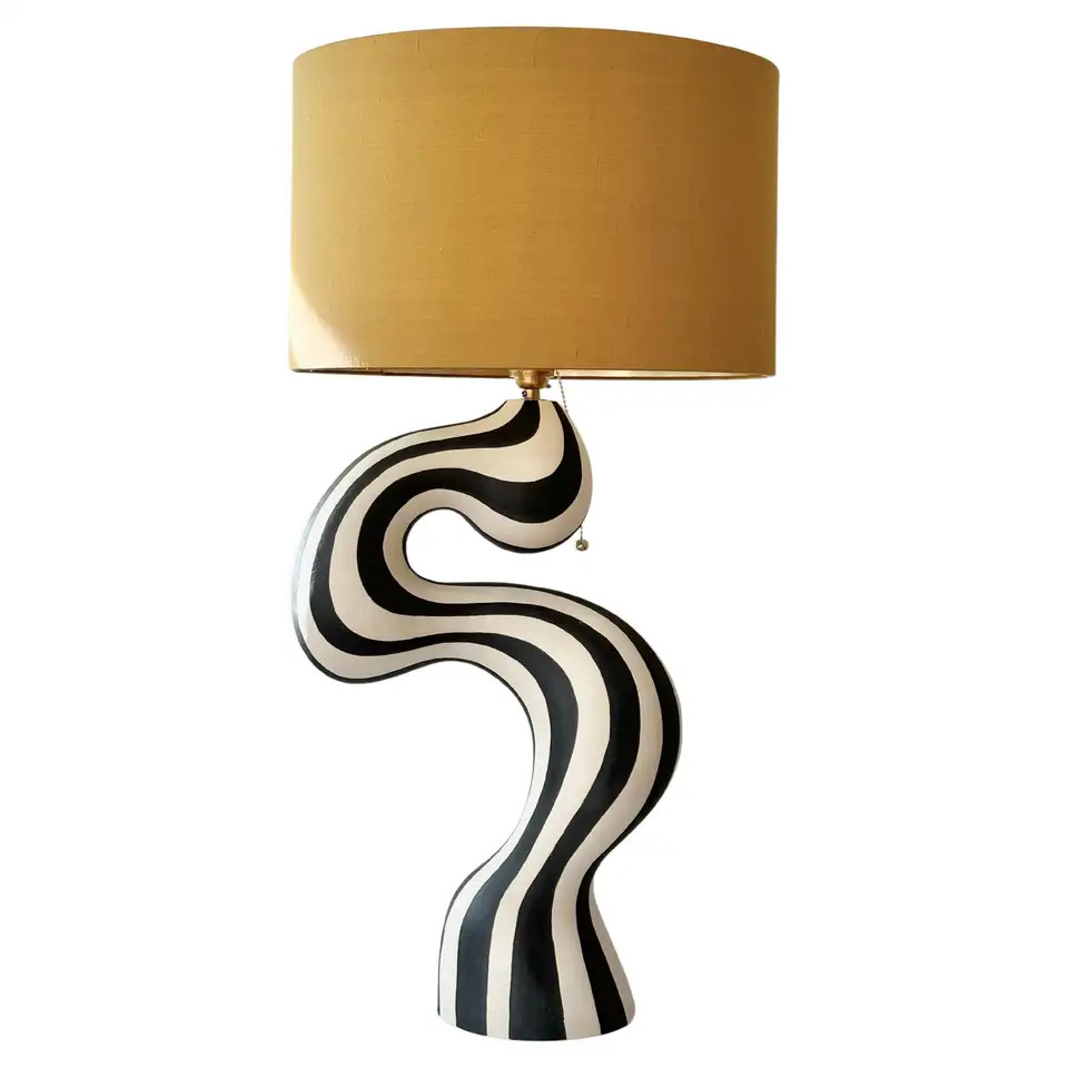 Handmade ceramic table lamp by Norwegian artist Jossolini | 1stDibs