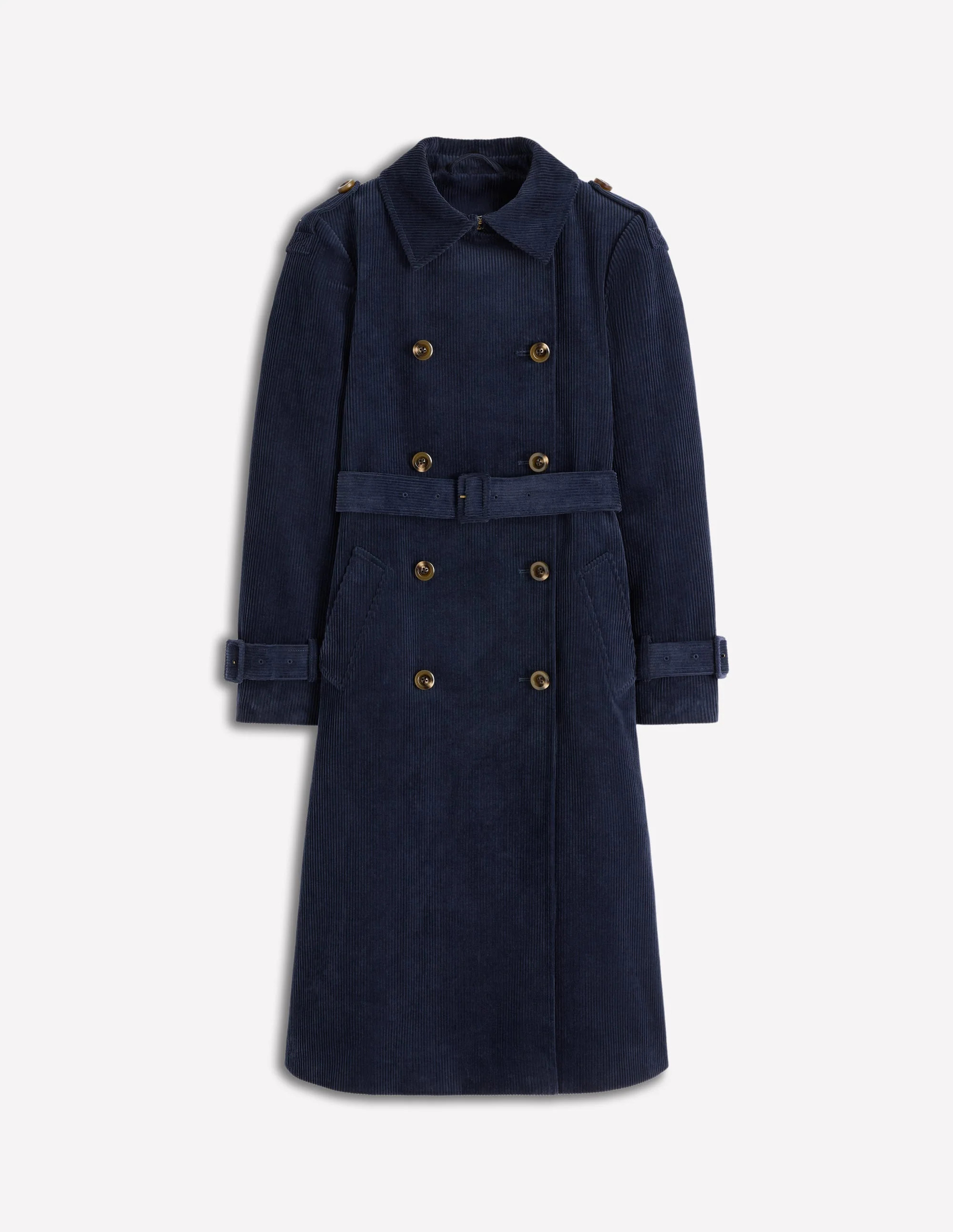 Cheltenham Cord Trench Coat-Navy | Boden (US)