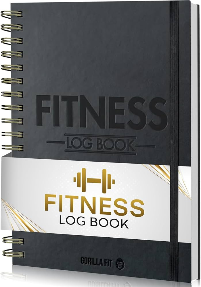 Gym Workout Journal (A5) - Hardback Leather PU Workout Tracker (128 Workouts) - Set Goals & Track... | Amazon (US)
