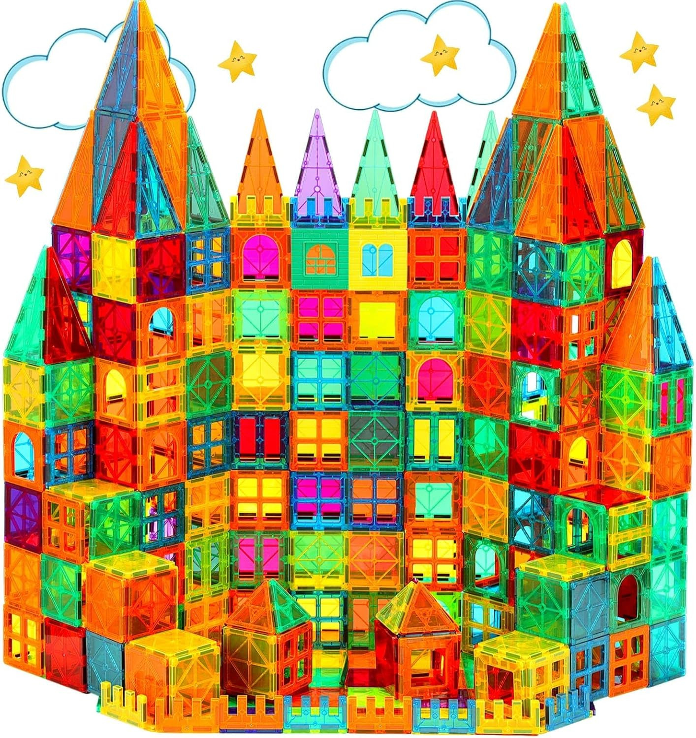 Magnetic Tiles, Magnet Tiles, 100 Pcs Magnetic Building Blocks No Cars, Square Building Castle, P... | Amazon (US)