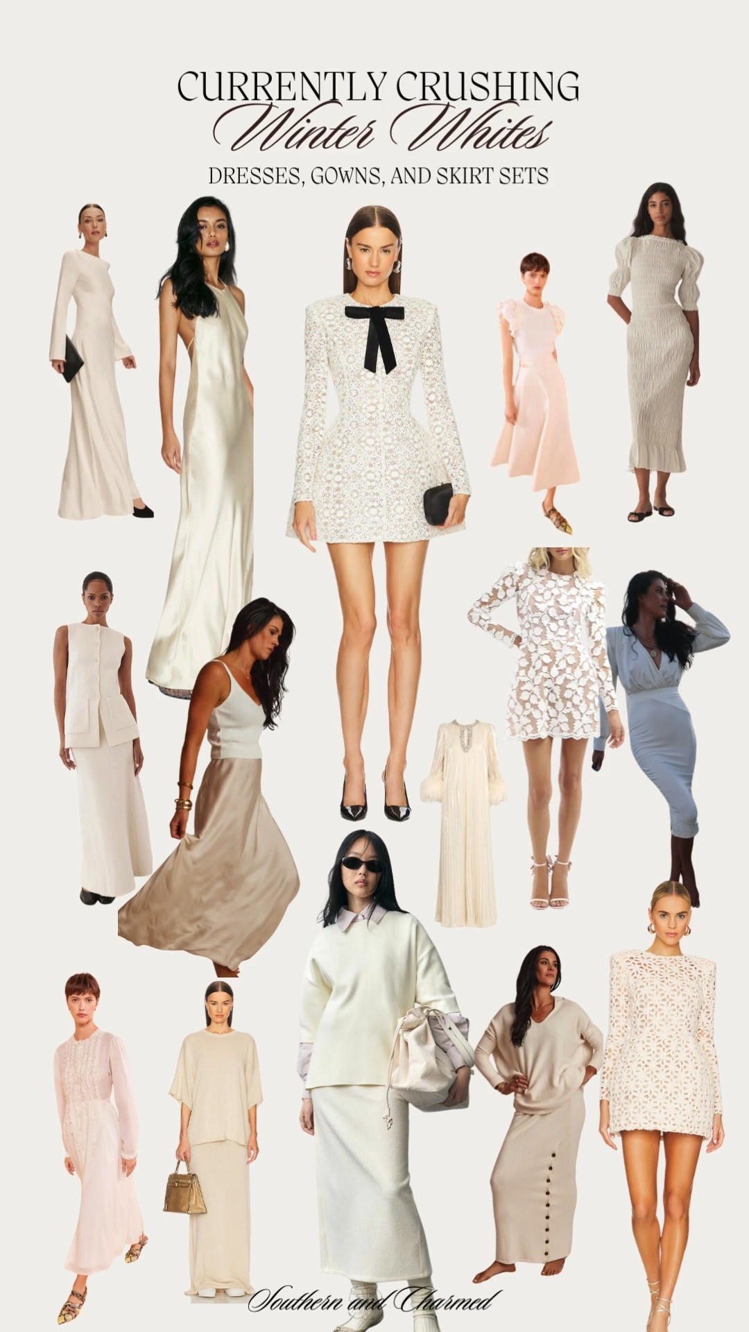 Love a winter white! Here are some great winter white maxi skirts, skirt sets, vests, cocktail dresses, and evening gowns!  

 