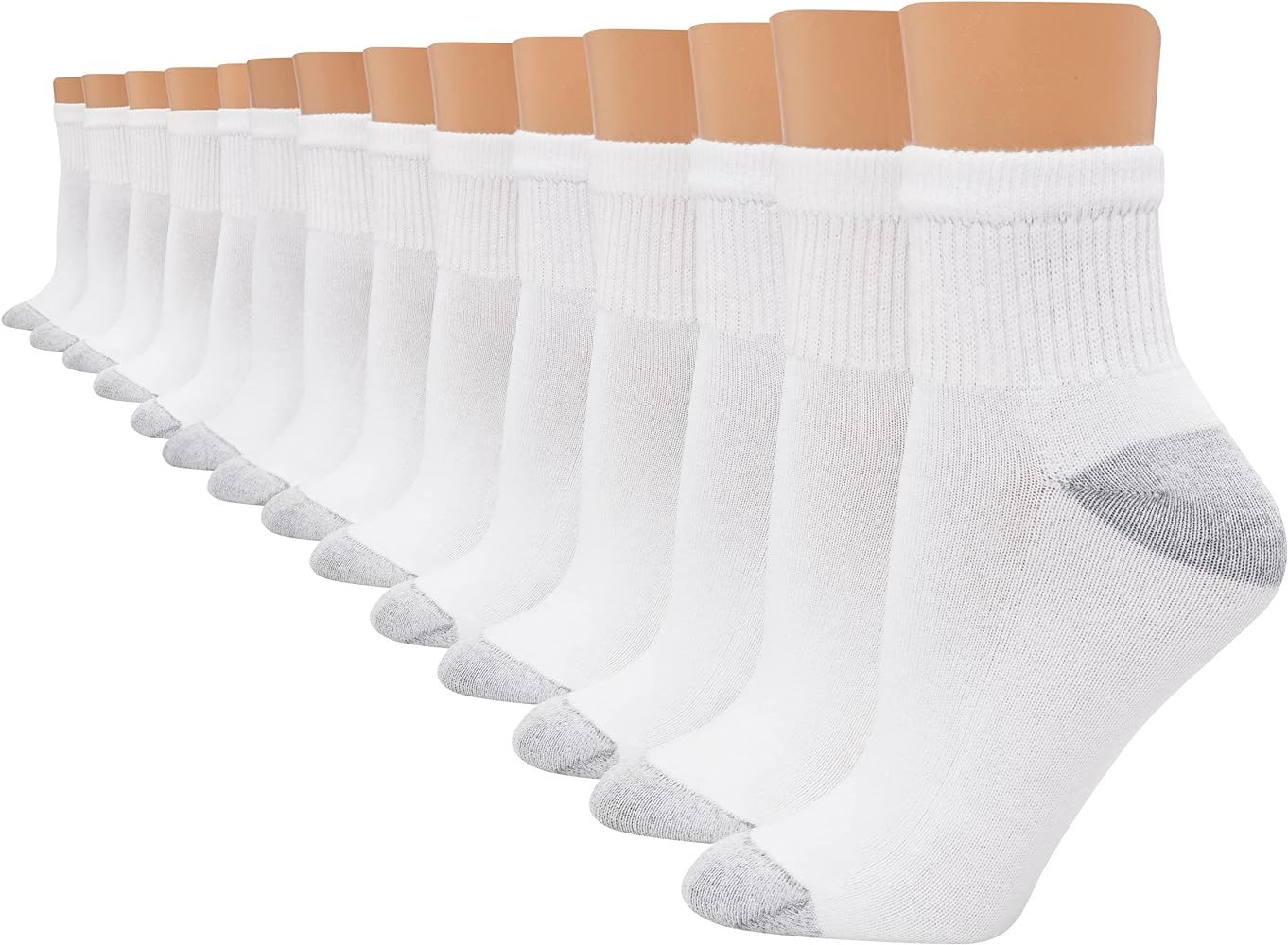 Hanes womens Ultimate Comfort Toe Seamed Ankle Socks Pack Of 14 | Amazon (US)