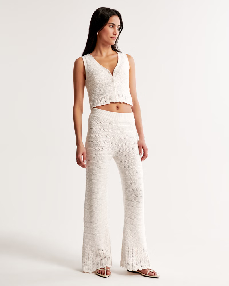 Crochet Wide Leg Pant | Abercrombie & Fitch (US)