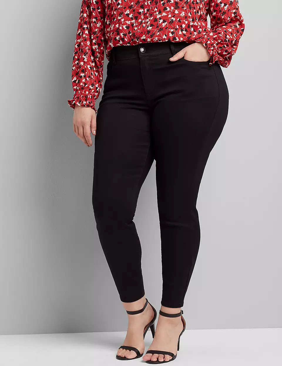 Curvy Fit High-Rise Skinny Jean - Black | Lane Bryant (US)