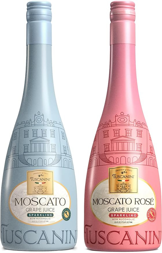 Tuscanini Italian Sparkling Grape Juice Gift Set, 25.3oz | Moscato & Rose Sparkling Grape Juice |... | Amazon (US)