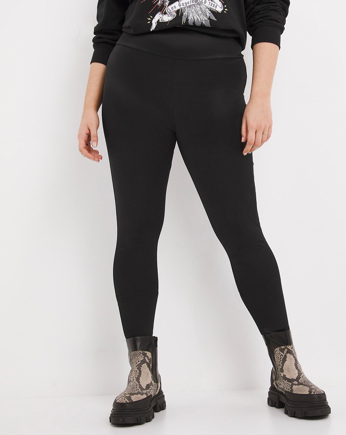 Black High Waist Disco Leggings | Simply Be (UK)