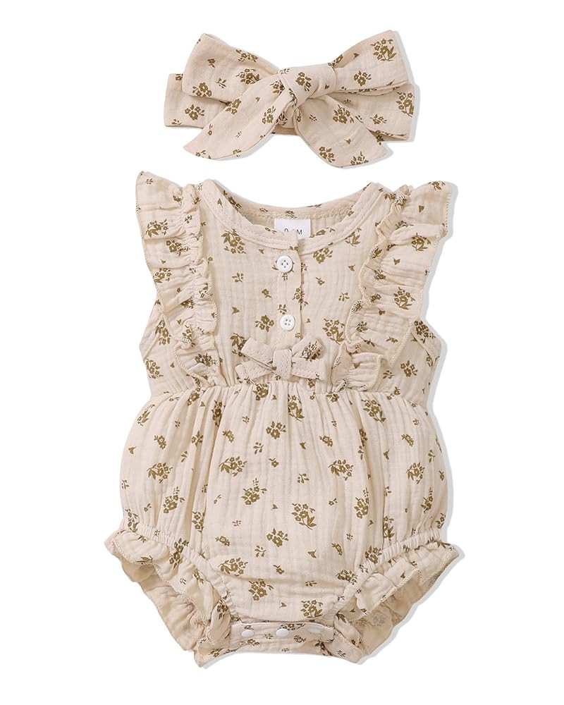 Renotemy Newborn Infant Baby Girl Clothes Rompers Summer Jumpsuits Short Sleeve Romper Infant Bab... | Amazon (US)