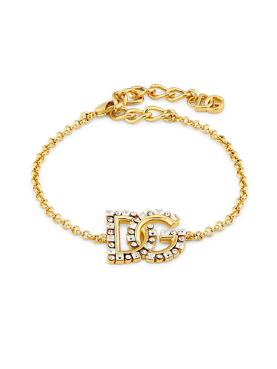 Women's Goldtone & Glass Crystal Monogram Bracelet - Gold | Saks Fifth Avenue