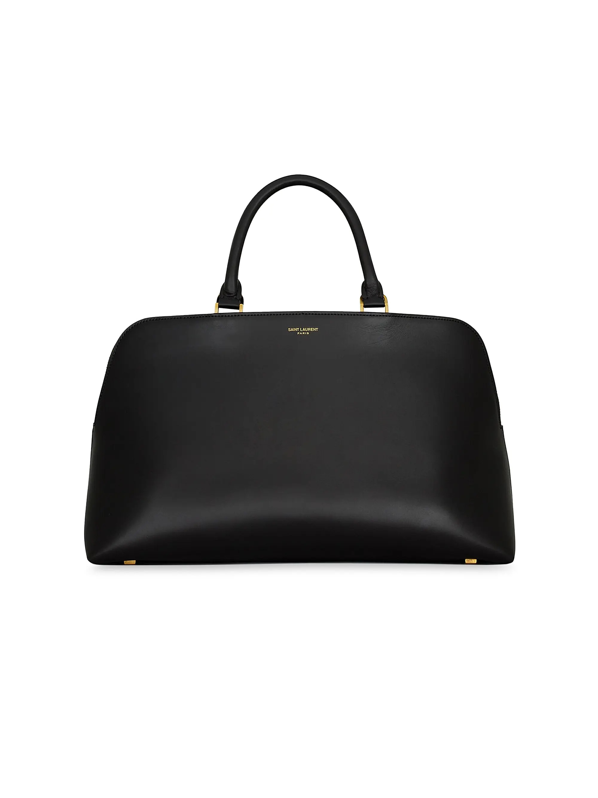Shop Saint Laurent Sac De Jour Duffle Top Handle In Shiny Leather | Saks Fifth Avenue | Saks Fifth Avenue