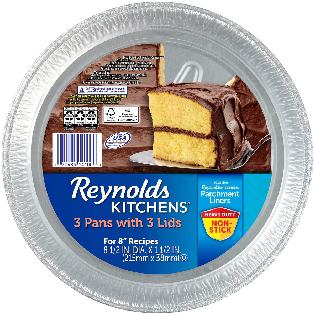 Reynolds Disposable Bakeware Round Cake Pan with Lid 8" - 3ct | Target