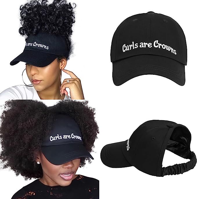 CurlCap Natural Hair Backless Cap - Satin Lined Baseball Hat for Women | Amazon (US)