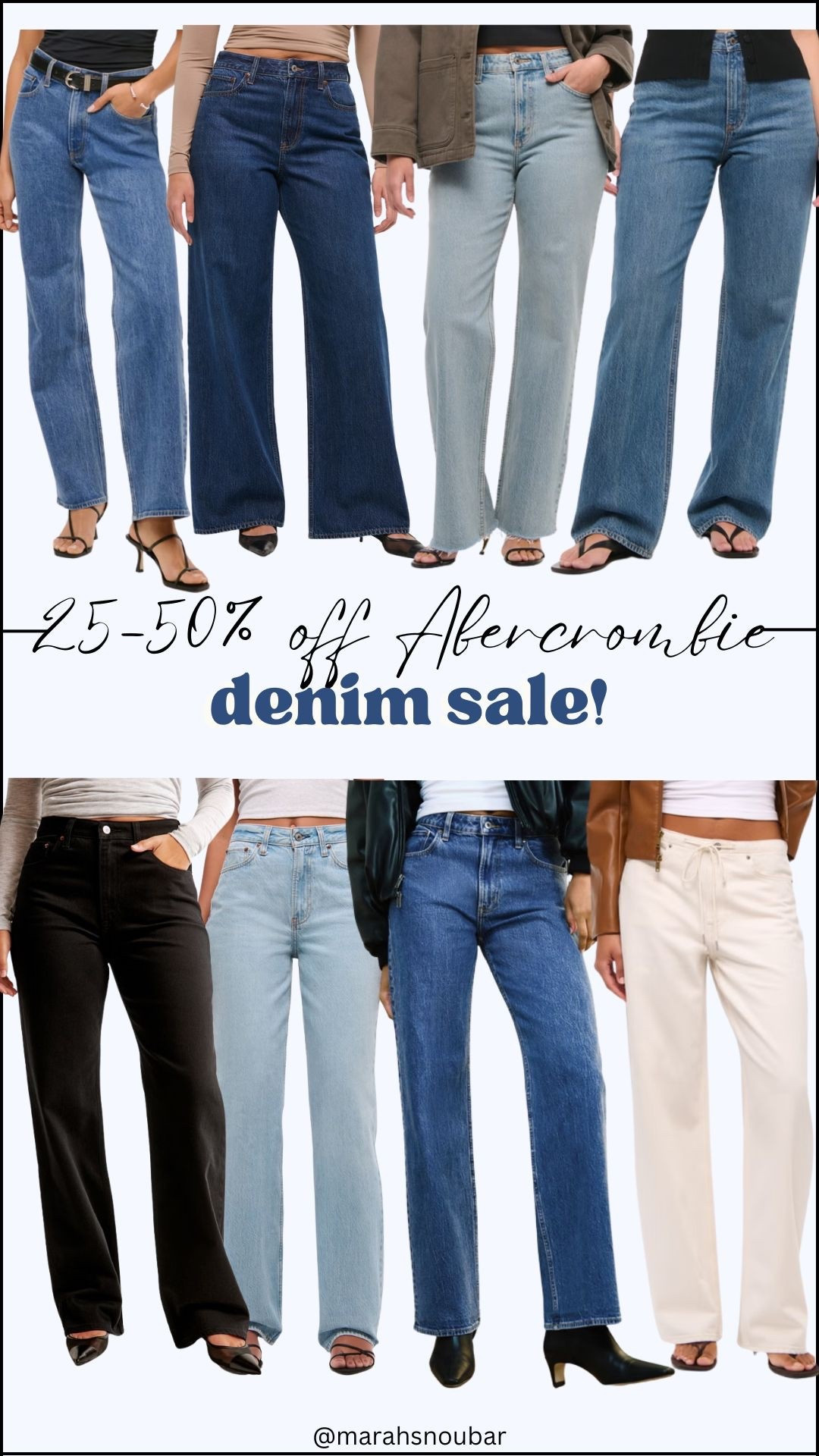Love a good denim sale from Abercrombie!! These jeans are my fav— use code: DENIMAF for an extra 15% off at checkout! They run true to size 

#LTKFindsUnder100 #LTKSaleAlert