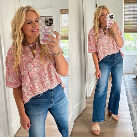 Loving this top! So cute for spring and summer. Also comes in blue. I’m wearing a small. Code FANCY15 for 15% off 

#LTKstyletip #LTKfindsunder100 #LTKSeasonal