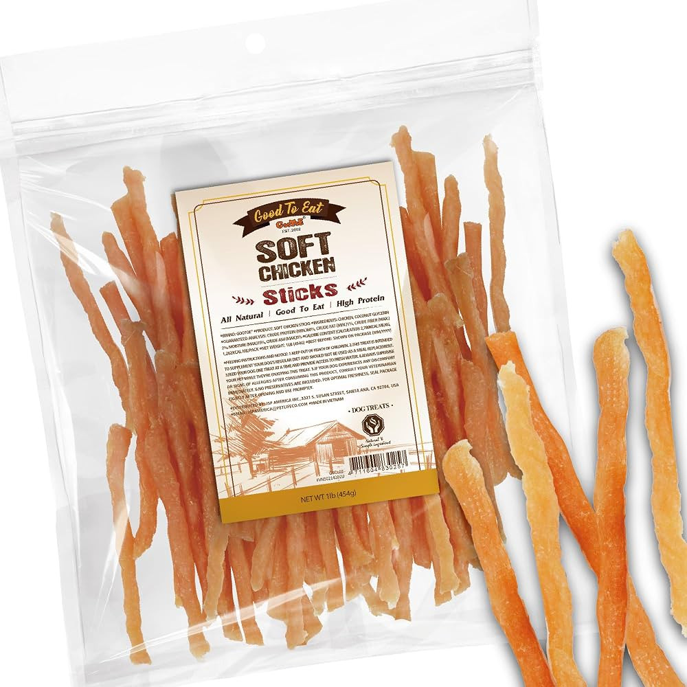 Gootoe Soft Chicken Dog Treats, All-Natural Chicken Sticks, 1 lb | Amazon (US)