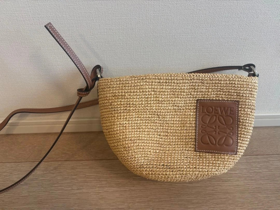 LOEWE Raffia Leather Basket Shoulder Bag Natural Used Lightweight Authentic  | eBay UK | eBay UK