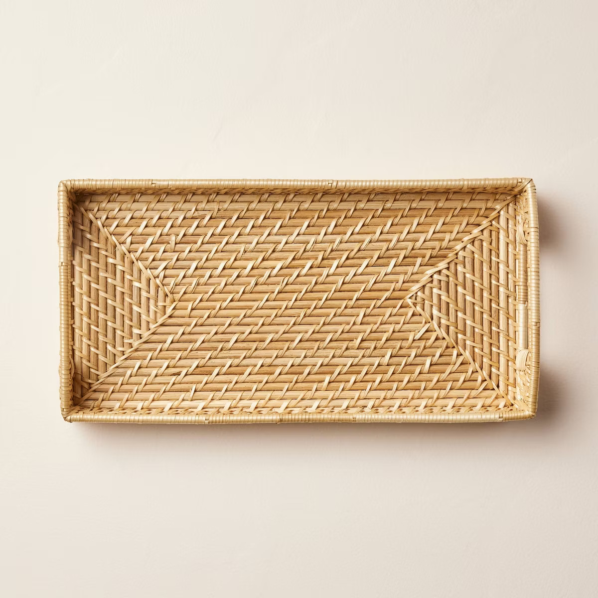 7"x14" Natural Woven Bathroom Tray - Hearth & Hand\u2122 with Magnolia | Target