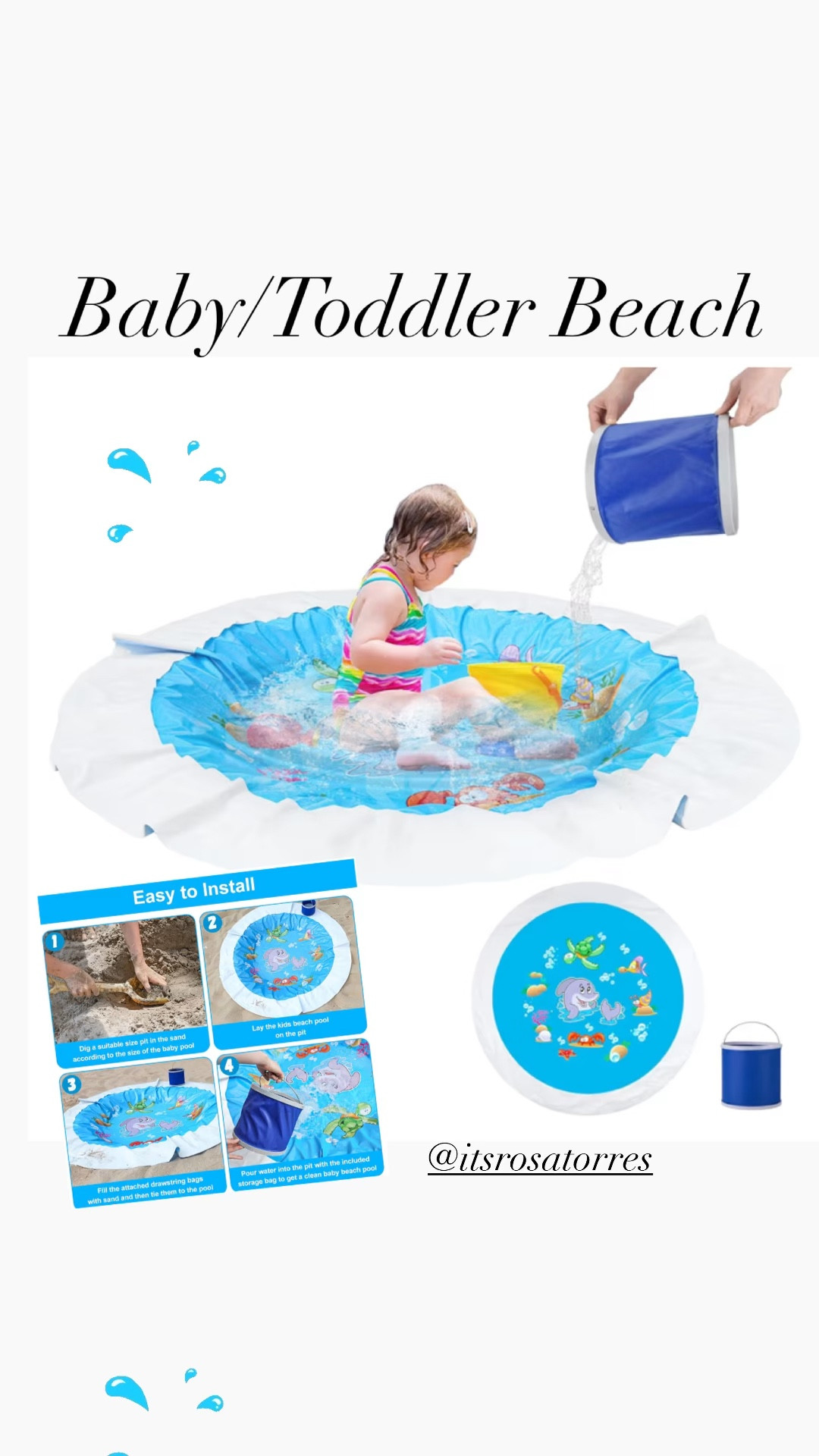 Baby Beach Pool, Kiddie Pool & Beach Blanket, 2 in 1 Toddler Paddling Pool, Beach Toys for Infant Kids Boys and Girls with Portable Water such a useable for babies at the beach. 🏖️ 

#beachbabypool #beachtime #beachaccessories #kiddiepool #beachblanket #toddlepaddlingpool #beachtoys #babypoolblanket

#LTKBaby #LTKSeasonal #LTKKids