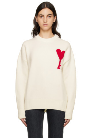 AMI Alexandre Mattiussi - Off-White Ami De Cœur Sweater | SSENSE