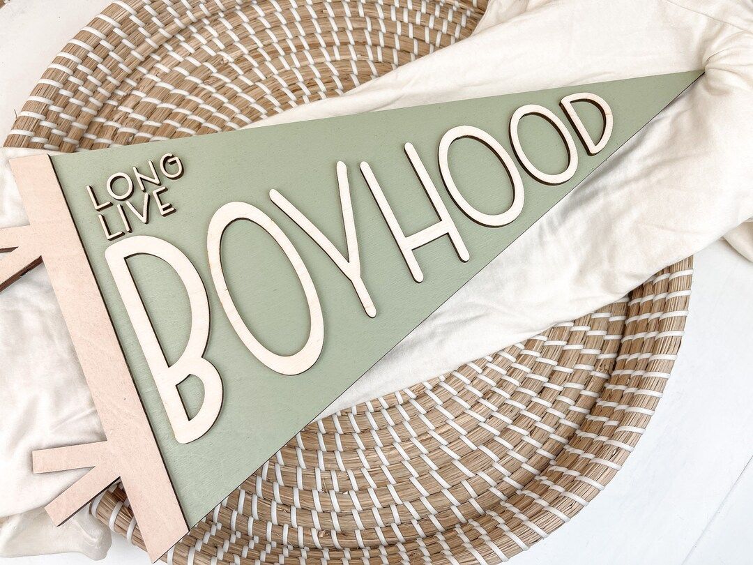 Long Live Boyhood Pennant, Large Wood Pennant, Boy Room Sign, Nursery Decor, Boho Nursery Decor, ... | Etsy (US)