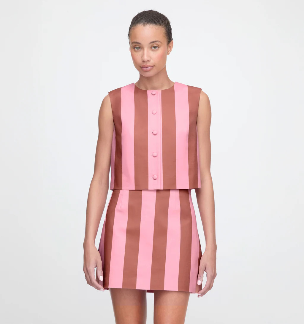 The Rosalie Top - Coral Cabana Stripe | Hill House Home US