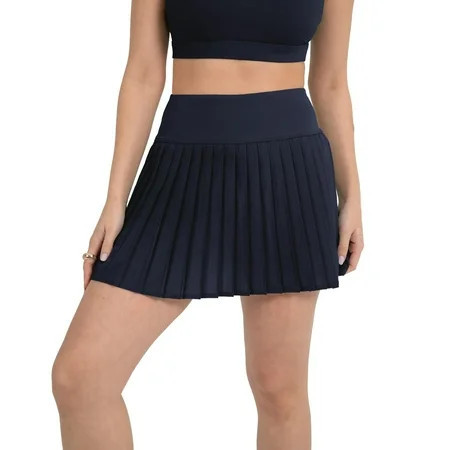 YITTY Active Women s Pleated Tennis Skirt with Built-in Short Athleisure 4-Way-Stretch Deep Navy XS | Walmart (US)