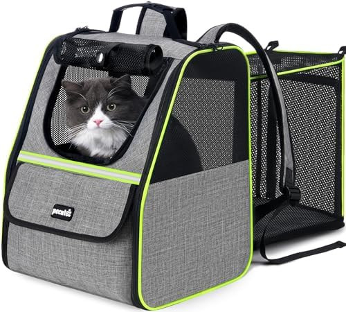 Pecute Cat Backpack Carrier, Expandable Cat Backpack for Cats Dogs up to 11 lbs, Pet Travel Backp... | Amazon (US)