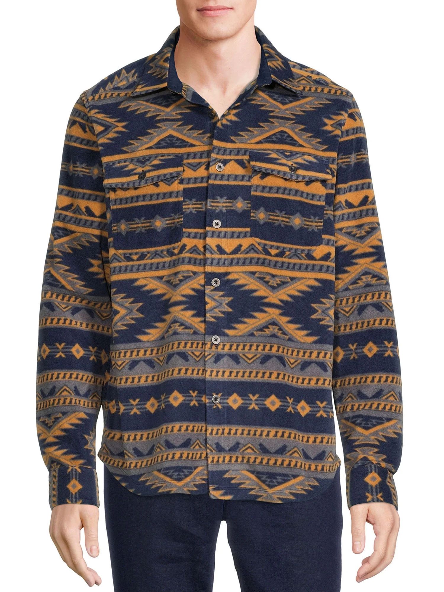 George Men’s Micro Fleece Button Shirt | Walmart (US)