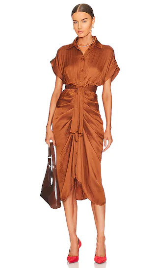 Tori Midi Dress in Mocha Bisque | Revolve Clothing (Global)