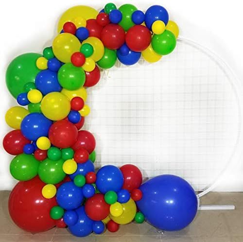 FUNPRT Toy Balloon Garland - Blue Green Red Yellow Latex Balloons for Toy Mario Birthday Circus Part | Amazon (US)