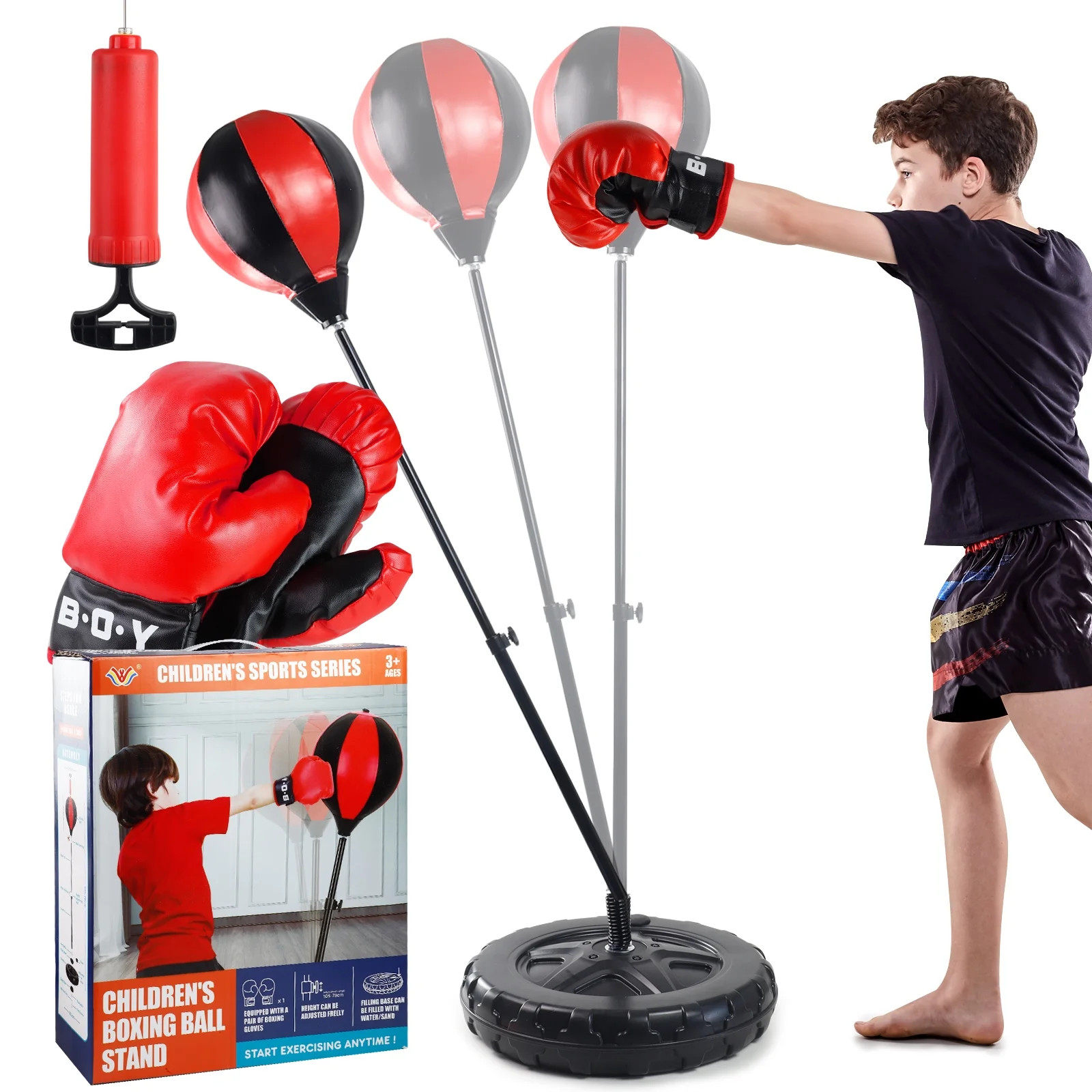 Punching Bag Boxing Set for Kids Sport Game Toys for Boys 3-6-10 Years with Junior Gloves 43 Inch... | Walmart (US)