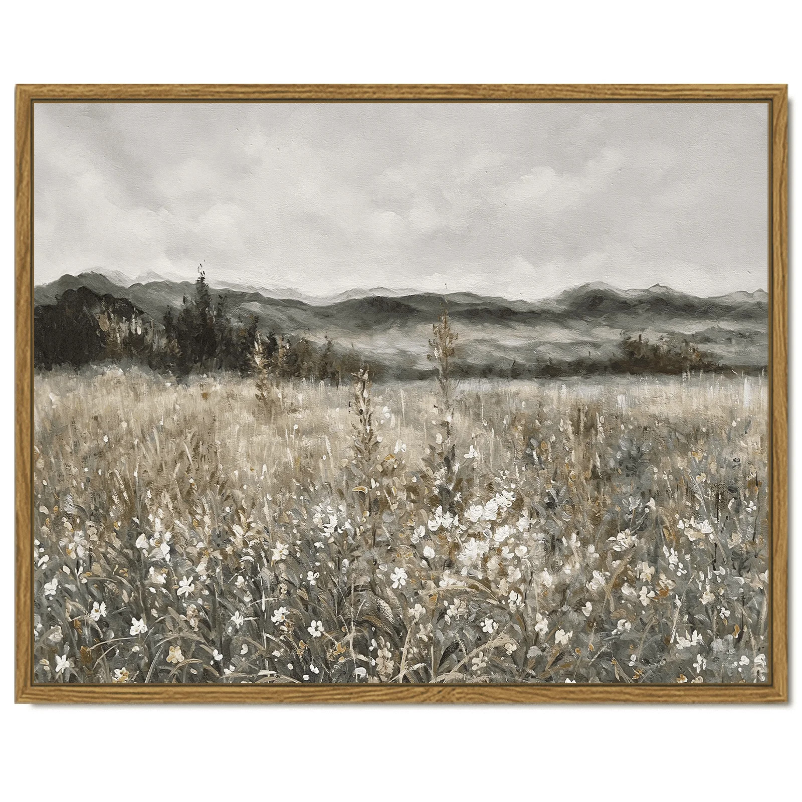 Drsoum Vintage Framed Canvas Wall Art Home Decor, Meadow with Flowers Painting for Kitchen Bathro... | Walmart (US)