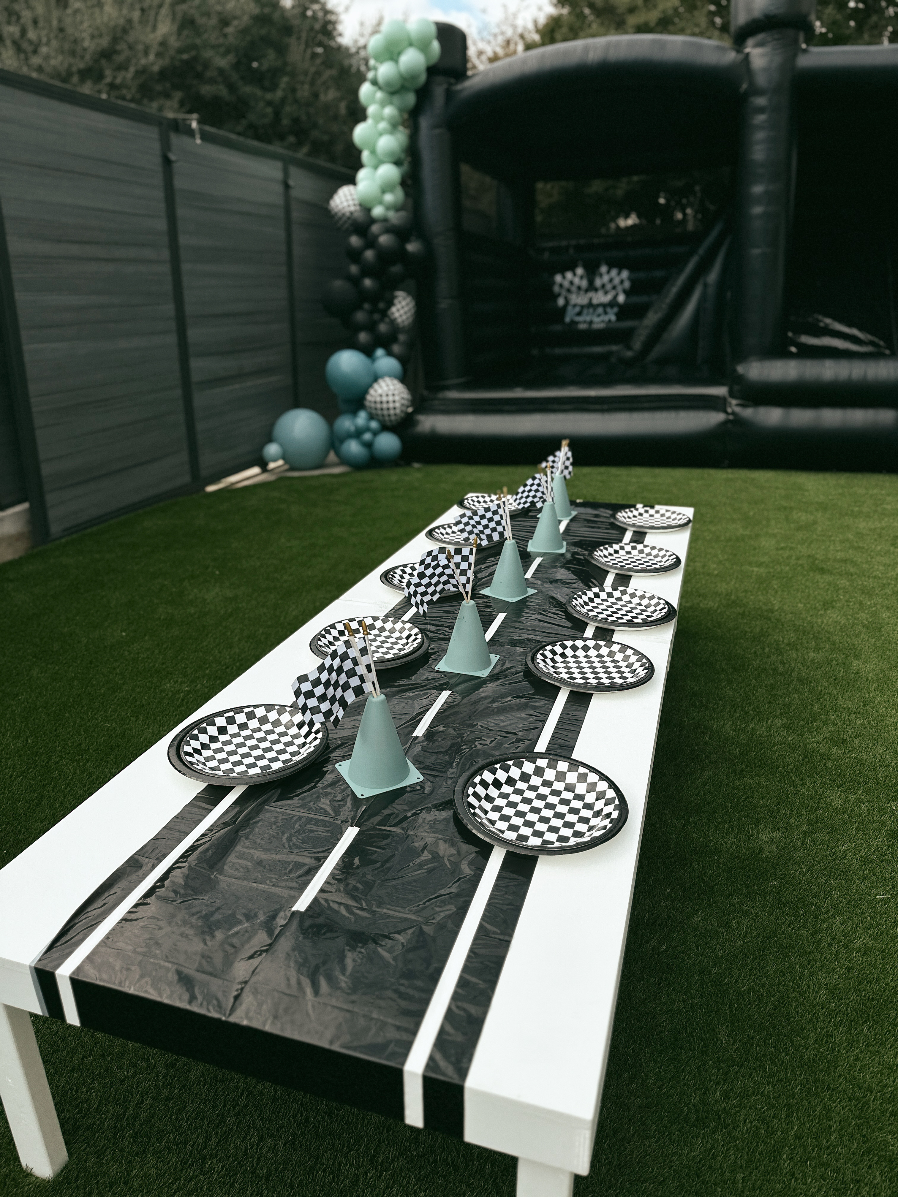 table setting details from Knox’s birthday party 🤍🏁

#LTKFamily #LTKKids