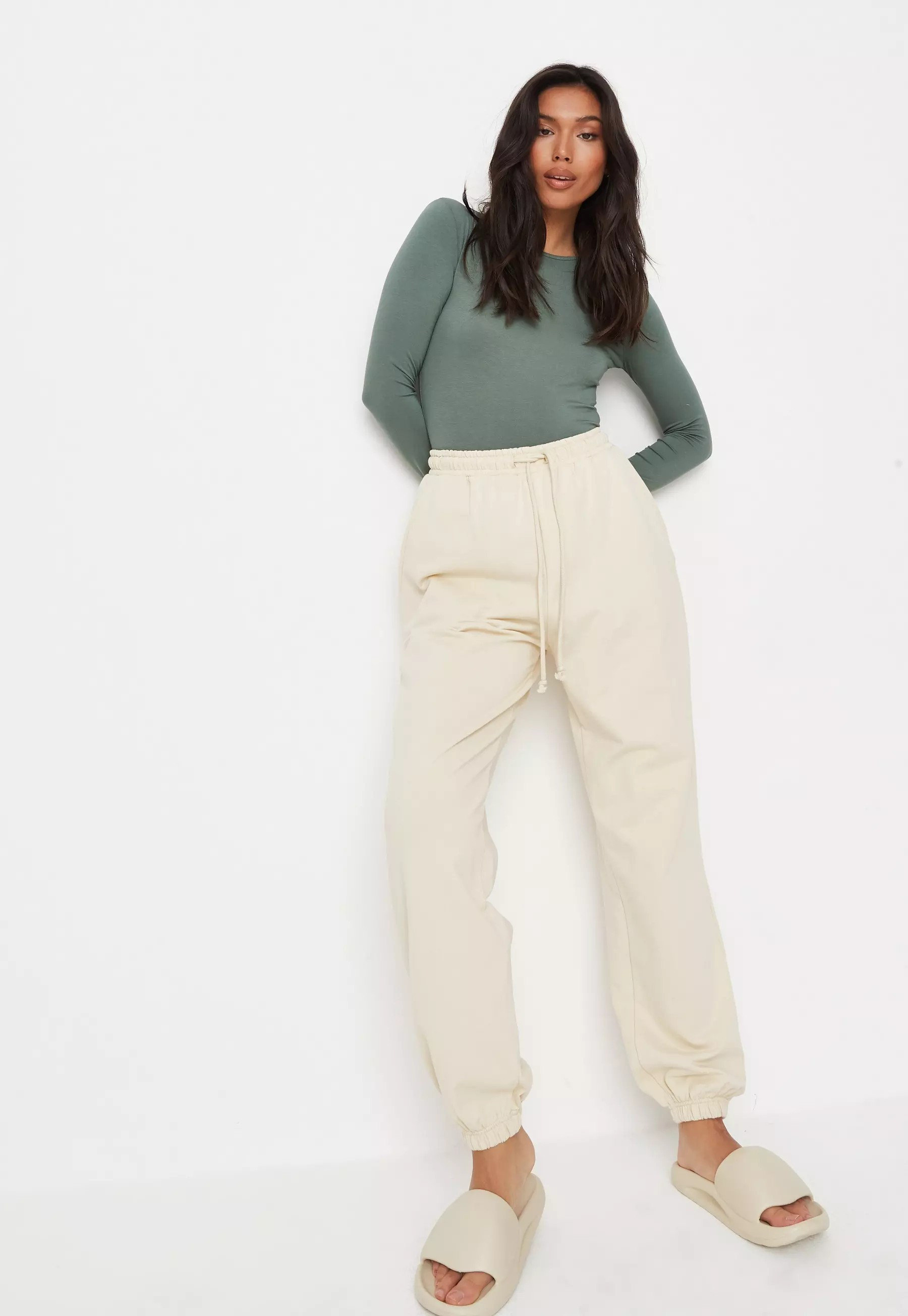 Missguided - Green Crew Neck Long Sleeve Bodysuit | Missguided (UK & IE)