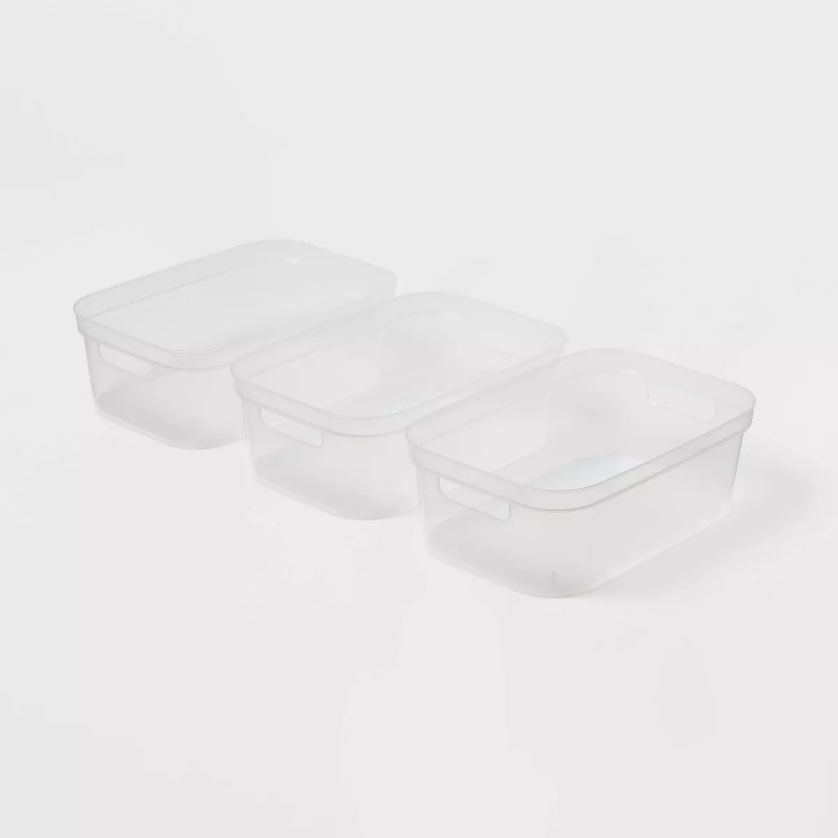 3pk Small Open Storage Bins Clear - Brightroom™: Portable Nesting Plastic Utility Tubs, 5.6 Vol... | Target