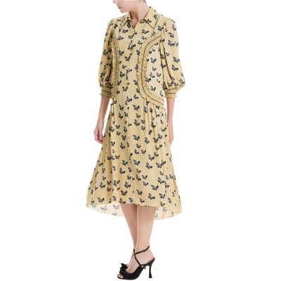 Max Studio London Womens Printed A-line Dress, tstblkrv, X-Small | Target