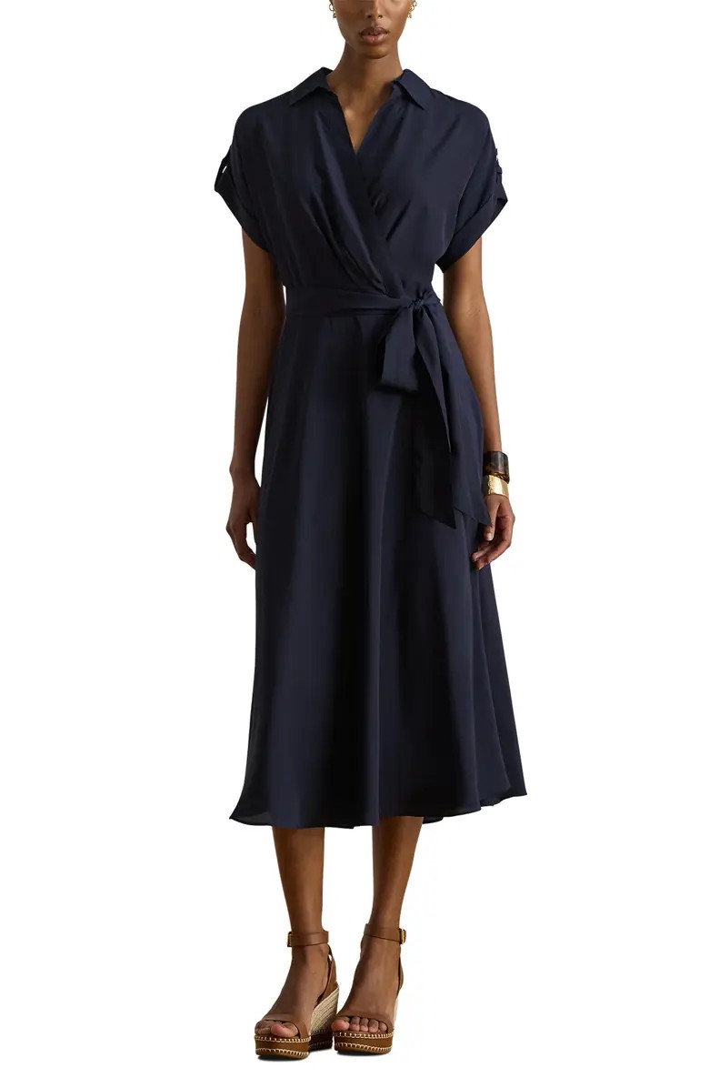 Belted Crêpe Dress | Nordstrom