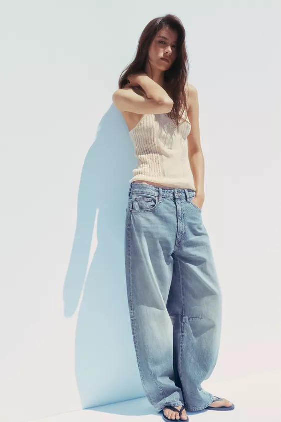 TRF MID-RISE BAGGY BALLOON JEANS | Zara US